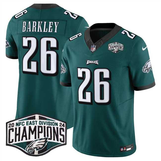 Mens Philadelphia Eagles #26 Saquon Barkley Green 2024 NFC East Champions F.U.S.E. Vapor Untouchable Limited Stitched Jersey